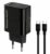 POWERTECH φορτιστής τοίχου PT-1637 με καλώδιο, USB/USB-C, 20W, μαύρος
