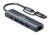 POWERTECH USB hub PTR-0150 με θύρα δικτύου, 4 θυρών, USB & USB-C, γκρι