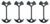POWERTECH πασαλάκια σκηνής για ξύλινο δάπεδο TOOL-0071, μαύρο, 4τμχ