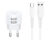USAMS φορτιστής τοίχου T20 & καλώδιο type-C, 2x USB, 2.1A, λευκός