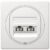 EON Double telephone socket 2xRJ12 6/4 Cat 3, white
