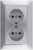 Entac Arnold Recessed wall socket 2x earthed Silver